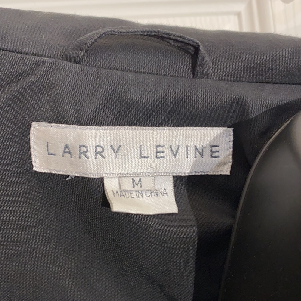 Larry Levine Button Down Black Mid Length Rain/Tr… - image 4